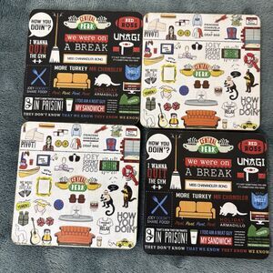 MCSID RAZZ Friends TV Series Corked Back Hardboard Coasters 4